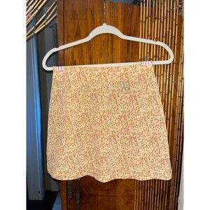 Vintage Yellow Floral Mini Skirt